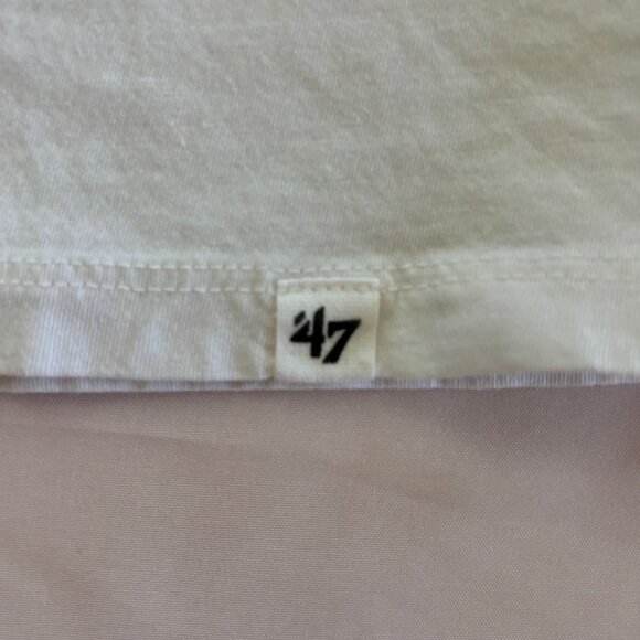 '47 Kansas City Chiefs Cropped Ringer T-Shirt - Cream/Red - Size L - Picture 6 of 10